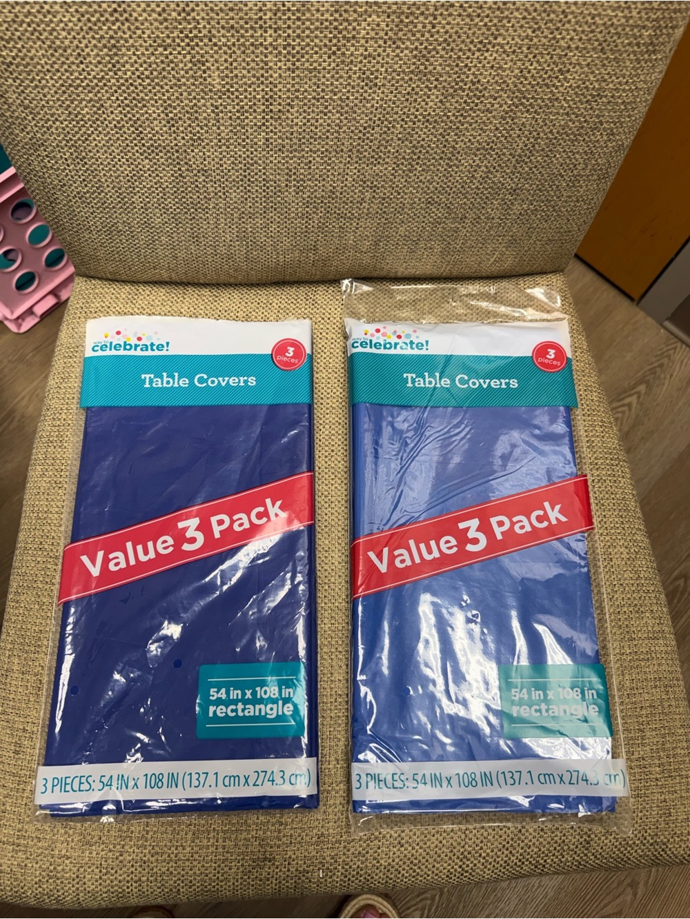 5 NWT Dark Blue Rectangle Table Covers - 54” x 108” rectangle